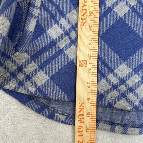 Soft Surroundings Flannel Tunic Womens XL Petite Blue Plaid Cozy Cabin 1/2 Zip - Picture 6 of 10